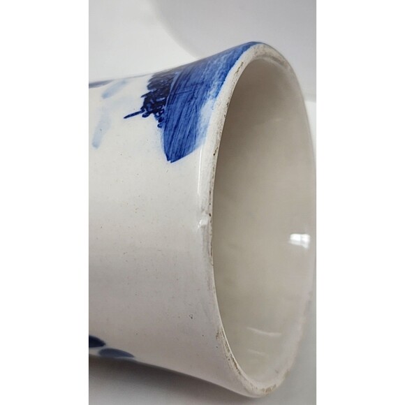 Vintage Delft Blue Teddy Bear Bell Handle 4.5" Blue & White Ceramic Windmill - Picture 11 of 11